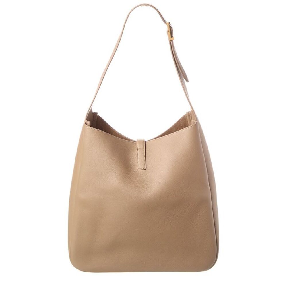 Saint Laurent Le 5 A 7 Supple Large Leather Hobo Bag, Grey - Picture 2 of 5